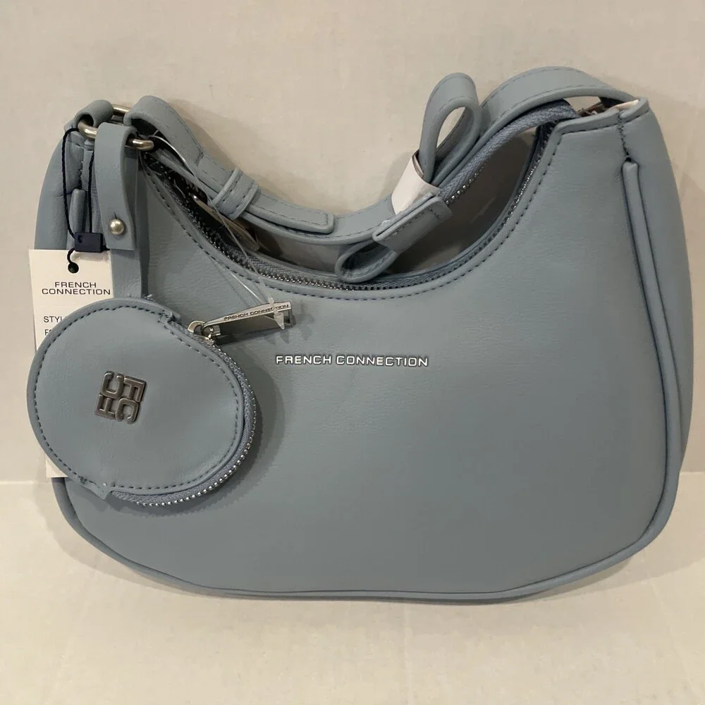 French Connection Sabrina Shoulder Bag with Accessory – Powder Blue‎ NWT